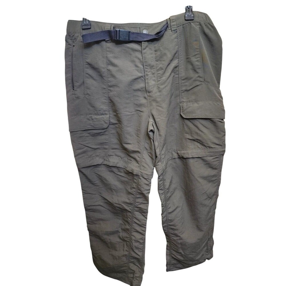 The North Face Convertible Cargo Pants Size XL Short Army Green Nylon